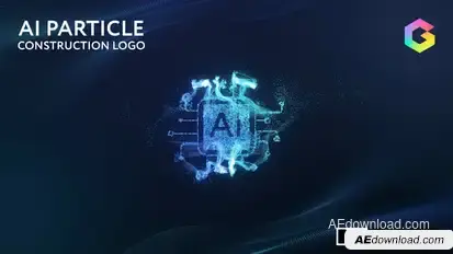 AI Particle Construction Logo Reveal Logo Stings template preview