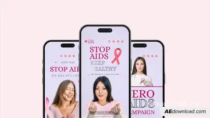 Aids Day Vertical Promo Video Displays template preview
