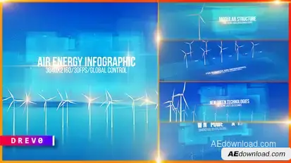 Air Generator Infographic/ Wind Energy Turbines/ Green Power/ Power Grid/ Eco/ Economic/ Politics Product Promo template preview