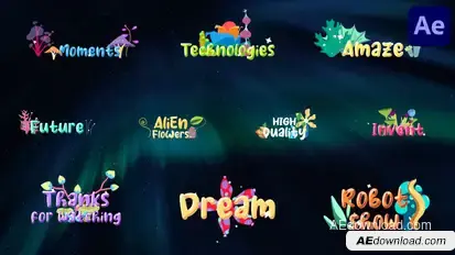 Alien Flowers Titles for After Effects Titles template preview