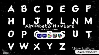 Alphabet Animated Stickers Elements template preview
