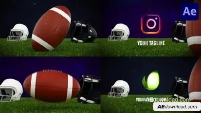 American Football Logo for After Effects Logo Stings template preview