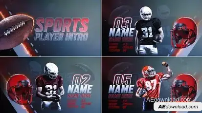 American Football Player Intro Openers template preview