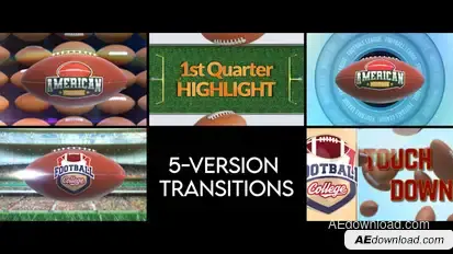 American Football Transitions - 5 Versions Elements template preview