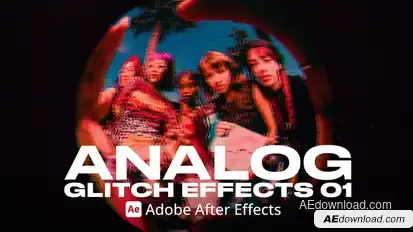 Analog Glitch Effect 01 Ae Elements template preview