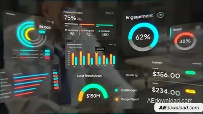 Analytic Glass Infographic Elements template preview
