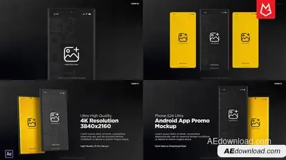 Android App Promo Mockup | S24 Ultra Matte Black Product Promo template preview