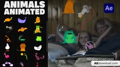 Animals Animated Stickers Pack | After Effects Elements template preview