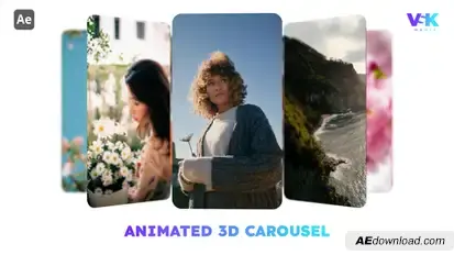 Animated 3D Carousel | After Effects Video Displays template preview