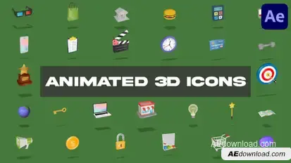 Animated 3D Icons for After Effects Elements template preview