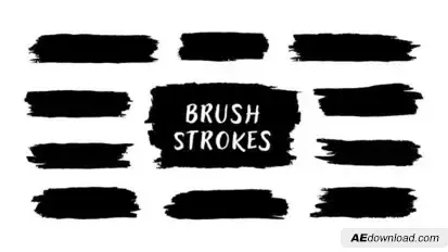 Animated Brush Strokes & Paintbrush Overlays Elements template preview
