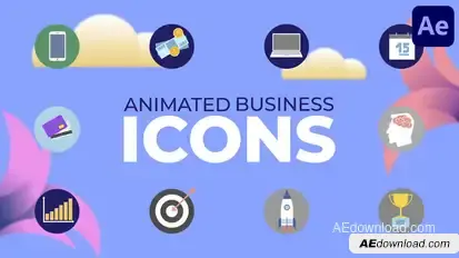 Animated Business Icons for After Effects Elements template preview