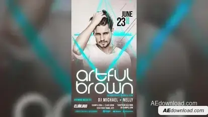 Animated DJ Nightclub Flyer Template Video Displays template preview