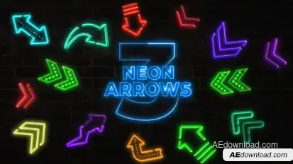 Animated Elements | Neon Arrows Part 3 Elements template preview