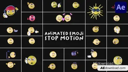 Animated Emoji Stop Motion | After Effects Elements template preview
