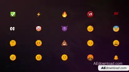 Animated Emoji vol.02 Elements template preview