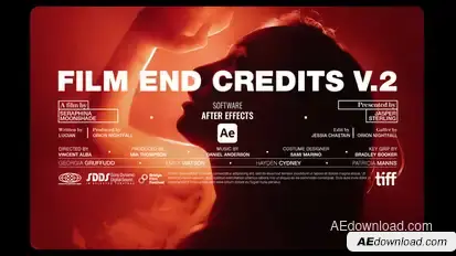 Animated Film End Credits V2 For After Effects Titles template preview