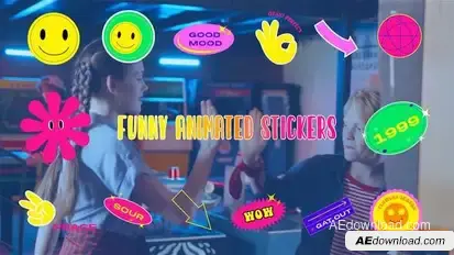 Videohive Animated Funny Stickers Element Pack After Effects Template Elements template preview
