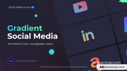 Animated Gradient Social Media Icons Elements template preview