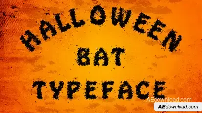 Animated Halloween Bat Typeface Titles template preview