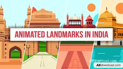 Animated Landmarks In India Infographics template preview