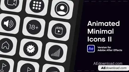 Animated Minimal Icons II Elements template preview