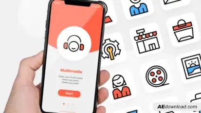 Animated Multimedia Icons Elements template preview