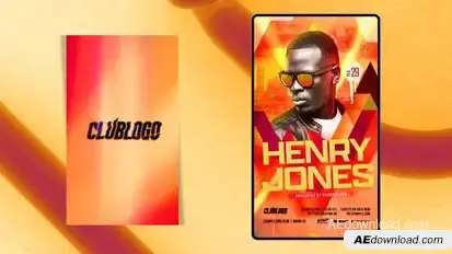 Animated Nightclub Flyer Template Video Displays template preview