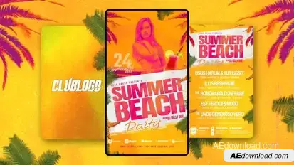 Animated Nightclub Flyer Template Video Displays template preview