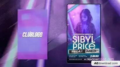 Animated Nightclub Flyer Template Video Displays template preview