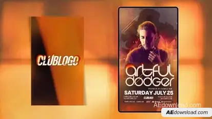 Animated Nightclub Flyer Template Video Displays template preview