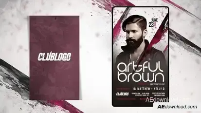 Animated Nightclub Flyer Template Video Displays template preview