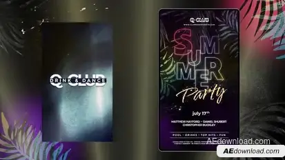 Animated Nightclub Flyer Template Video Displays template preview