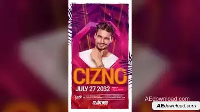 Animated Nightclub Flyer Template Video Displays template preview
