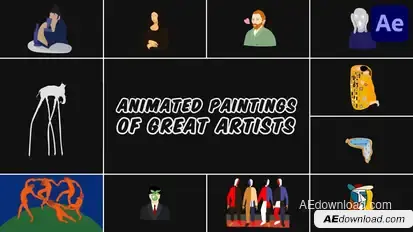 Animated Paintings of Great Artists for After Effects Elements template preview