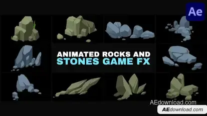Animated Rocks And Stones Game FX | After Effects Elements template preview