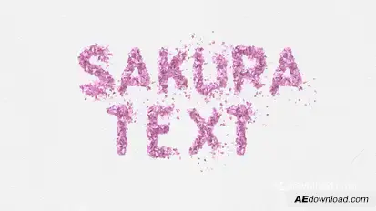 Animated Sakura Flower Petal Typeface Elegant Pink Cherry Blossom Letters Titles template preview