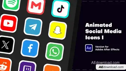 Animated Social Media Icons I Elements template preview