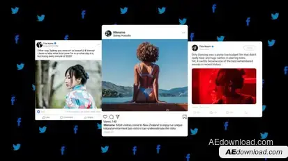 Animated Social Posts Elements template preview