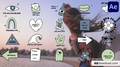 Animated Sticker Titles for After Effects Titles template preview