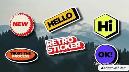 Animated Stickers | AE Titles template preview