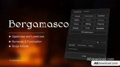 Animated Typeface - Bergamasco Titles template preview