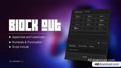 Animated Typeface - Block Out Titles template preview