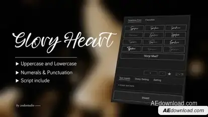 Animated Typeface - Glory Heart Titles template preview