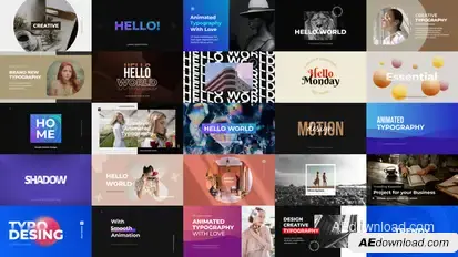 Animated Typography Titles template preview