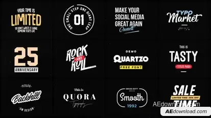 Animated Typography Titles template preview