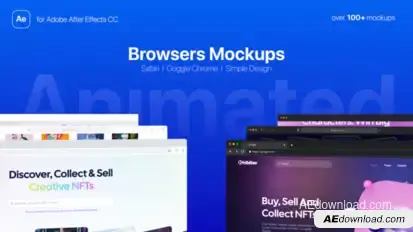 Animated Web Browsers Mockups Elements template preview