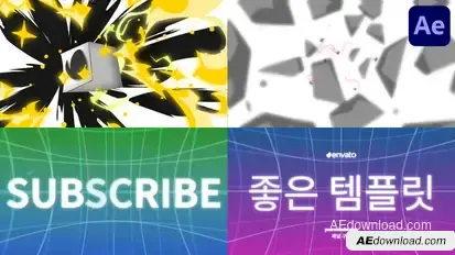 Anime Explosion Logo Typography for After Effects Titles template preview