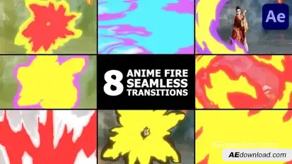 Anime Fire Seamless Transitions | After Effects Elements template preview