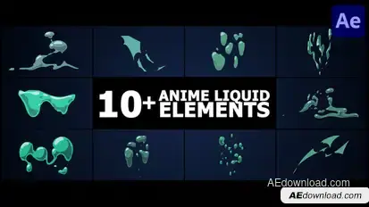 Anime Liquid Elements | After Effects Elements template preview